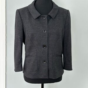 Judith & Charles Charcoal Grey Wool Flannel Blazer | Made in 🇨🇦 | Size 10